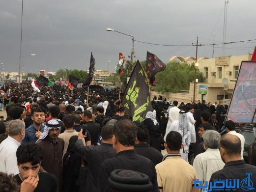 بالصور: الالاف يحيون شهادة الامام الكاظم (ع) في مدينة الناصرية