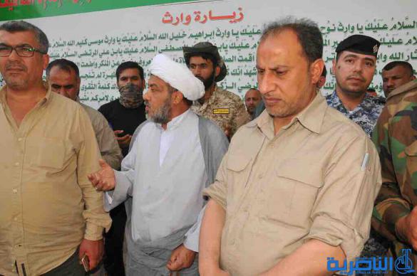 بالصور : وفد ذي قار يزور موقع سبايكر ويواصل لقاءاته مع مقاتلي الحشد الشعبي والقوى الامنية في تكريت
