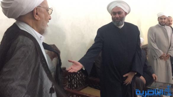 اية الله الشيخ الناصري يستقبل الشيخ الملا رئيس علماء السنة في الجنوب - تقرير مصور - 