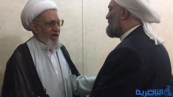 اية الله الشيخ الناصري يستقبل الشيخ الملا رئيس علماء السنة في الجنوب - تقرير مصور - 