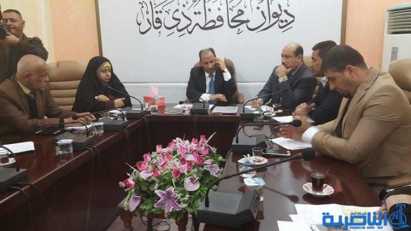 محافظ ذي قار يهاتف وزير العمل لحل ازمة قطع اعانات الحماية الاجتماعية - تقرير مصور- 