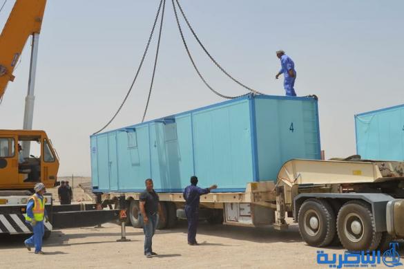 الموارد المائية تنصب احدى محطات تحلية المياه الكويتية في ذي قار