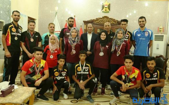 الناصري يؤكد دعم المحافظة لمنتخب الطاولة