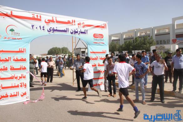 ذي قار تنظم مارثوناً رياضياً بمناسبة يوم القلب العالمي بمشاركة اطباء ومرضى ورياضيين - تقرير مصور -