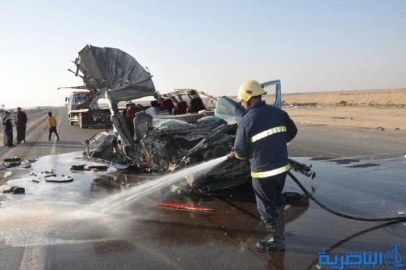 مصرع واصابة سبعة زوار ايرانيين في حادث سير جنوبي ذي قار