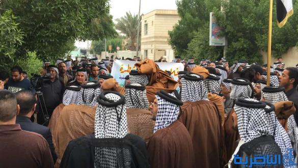 فلاحو ذي قار يتظاهرون للمطالبة باطلاقات مائية عاجلة لانقاذ الخطة الزراعية - تقرير مصور -