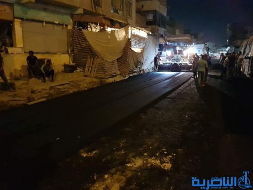 بالصور:محافظ ذي قار يتابع اعمال اكساء شوارع مربع مدينة الناصرية