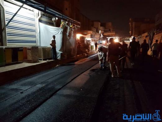 بالصور:محافظ ذي قار يتابع اعمال اكساء شوارع مربع مدينة الناصرية