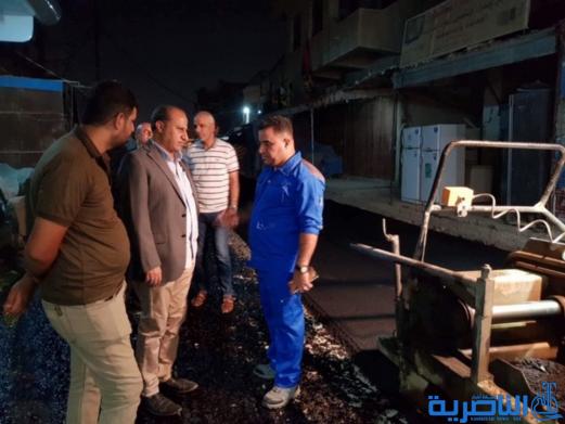بالصور:محافظ ذي قار يتابع اعمال اكساء شوارع مربع مدينة الناصرية