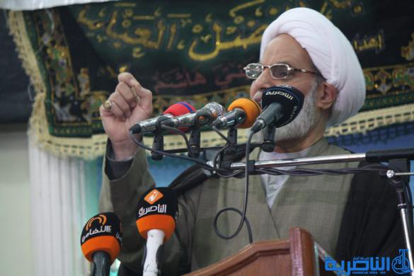 خطيب الناصرية يدعو الى توحيد الخطاب السياسي ، والاستمرار بدعم الحشد الشعبي والاجهزة الامنية