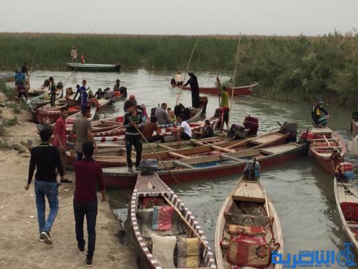 بالصور:اهوار الجبايش تحتضن سائحي بغداد والديوانية
