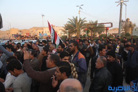 بالصور : متظاهرو الناصرية يطالبون بتشجيع المنتجات الوطنية وعدم التستر على المفسدين 