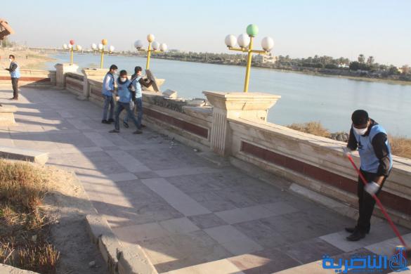 منتدى شبابي ينظم حملة تطوعية لتنظيف كورنيش الناصرية - تقرير مصور -