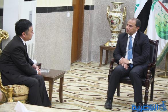 محافظ ذي قار يستقبل السفير الصيني والاخير يعلن ان الصين اصبحت الشريك الاقتصادي الاول للعراق