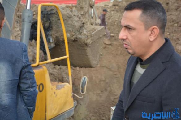 استئناف ضخ المياه عبر مجمع الناصرية الموحد بعد اصلاح عطل في الانابيبب