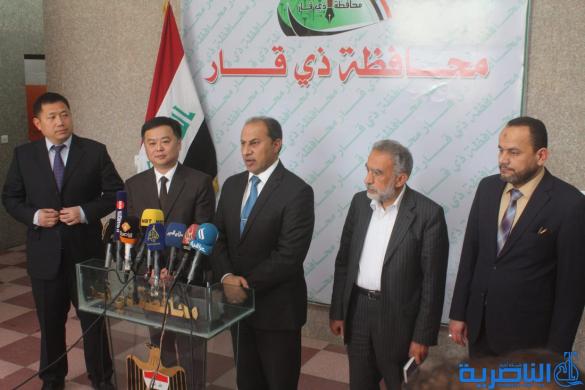 محافظ ذي قار يستقبل السفير الصيني والاخير يعلن ان الصين اصبحت الشريك الاقتصادي الاول للعراق