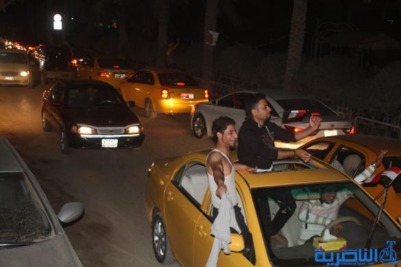 حشود المبتهجين تجوب شوارع الناصرية احتفاء بكاس اسيا