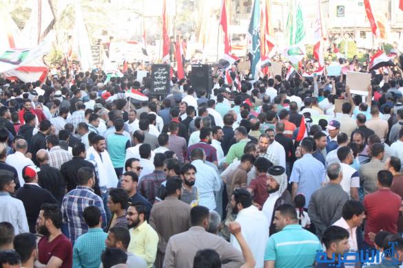 بالصور:الصدريون يتظاهرون وسط الناصرية تنديدا بتهديد الصدر 