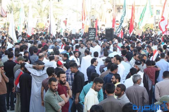 بالصور:الصدريون يتظاهرون وسط الناصرية تنديدا بتهديد الصدر 