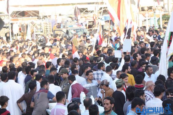 بالصور:الصدريون يتظاهرون وسط الناصرية تنديدا بتهديد الصدر 