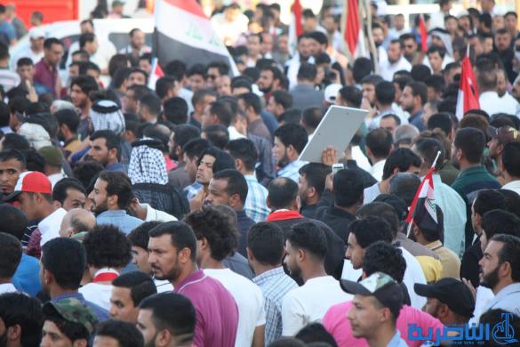 بالصور:الصدريون يتظاهرون وسط الناصرية تنديدا بتهديد الصدر 