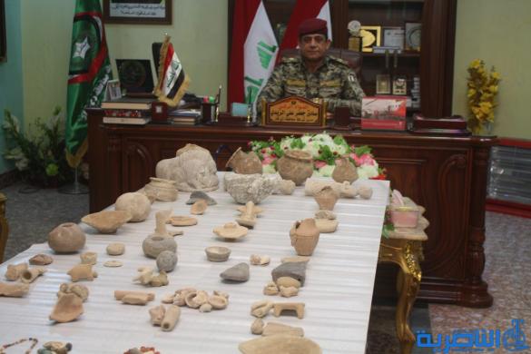 مواطن يرشد الشرطة الى كنز اثري شمال الناصرية - تقرير مصور -