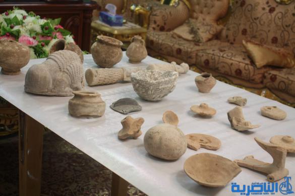 مواطن يرشد الشرطة الى كنز اثري شمال الناصرية - تقرير مصور -