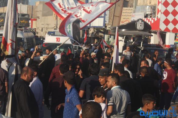 بالصور:الصدريون يتظاهرون وسط الناصرية تنديدا بتهديد الصدر 