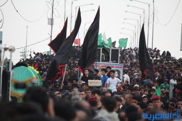 بالصور: الالاف يحيون شهادة الامام الكاظم (ع) في مدينة الناصرية