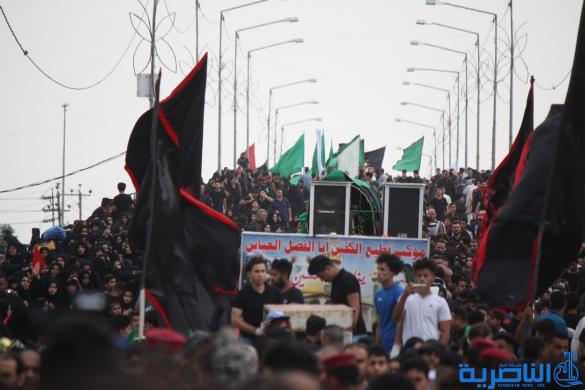 بالصور: الالاف يحيون شهادة الامام الكاظم (ع) في مدينة الناصرية