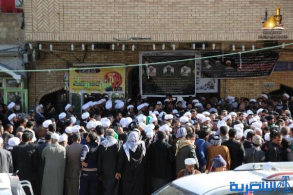بالصور:الحوزة العلمية تشيع ابن الناصرية الشهيد الشيخ طعمة المرشدي ورفاقه البررة