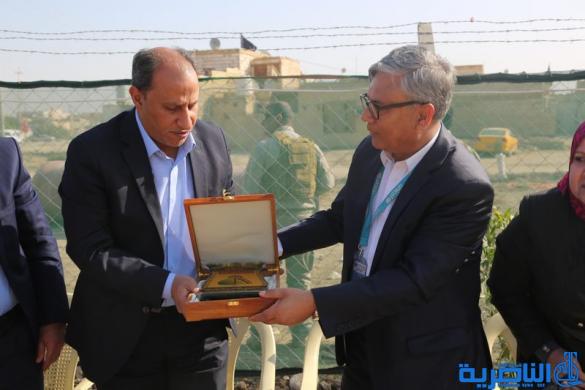 محافظ ذي قار يفتتح محطة تحويل مياه المجاري الى المصب العام لتقليل تلوث نهر الفرات