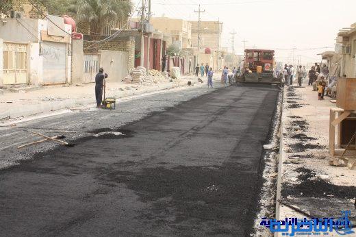 الشطرة تستأنف مشاريع التعبيد المعطلة بعد فك التعارض مع مشروع المجاري