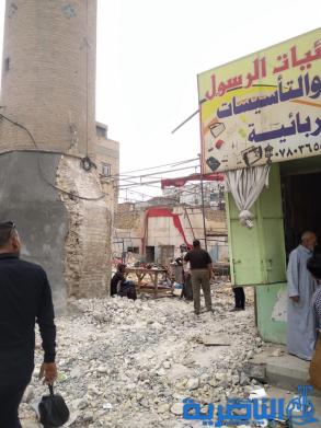 بالصور : الشطرة تهدم مسجدا عمره اكثر من مائة وسط استياء شعبي