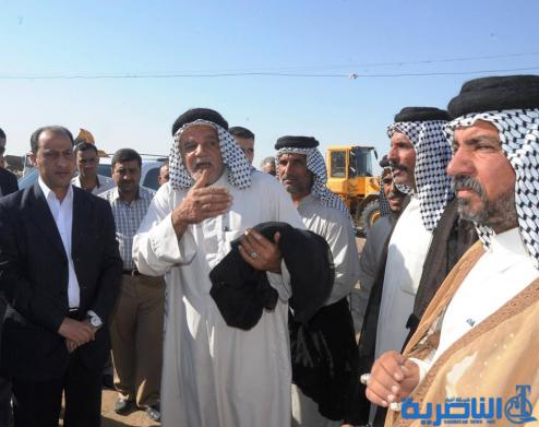محافظ ذي قار يشرف على الجهد الهندسي الخاص برفع السدة الترابية وانشاء شارع الجامعة‎ - تقرير مصور - 