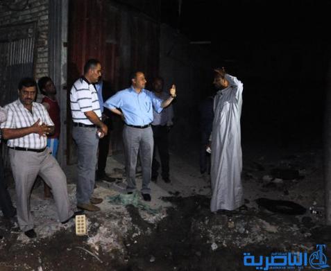 في جولة ليلية ، محافظ ذي قار يتفقد اعمال تأهيل الطرق في منطقة الجسر السريع وطريق سوق الشيوخ واعمال مجاري زقاق السيف القديم