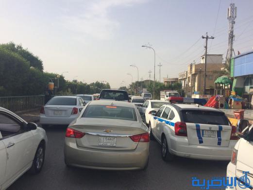  بالصور : اعمال صيانة تتسبب بزحمة مرور خانقة قرب مجلس ذي قار