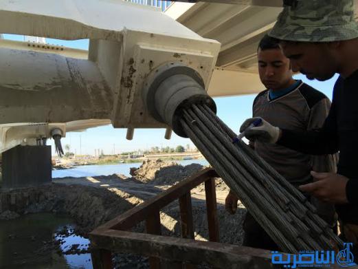  بالصور : اكتمال اول الجسور المعلقة فوق فرات الناصرية
