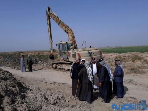 الجهد الهندسي للحشد الشعبي يباشر بكري الانهار في الرفاعي - تقرير مصور -
