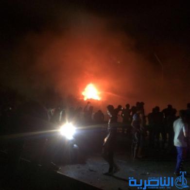 بالصور : الانفجار الذي وقع في قسم مكافحة متفجرات ذي قار