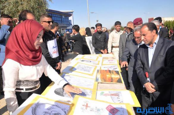 محافظ ذي قار يفتتح المعرض السنوي الاول لجامعة ذي قار ، ويؤكد على اهمية تفعيل دور الجامعة في المجتمع